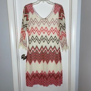 Mid rise lace dress 3/4 sleeves